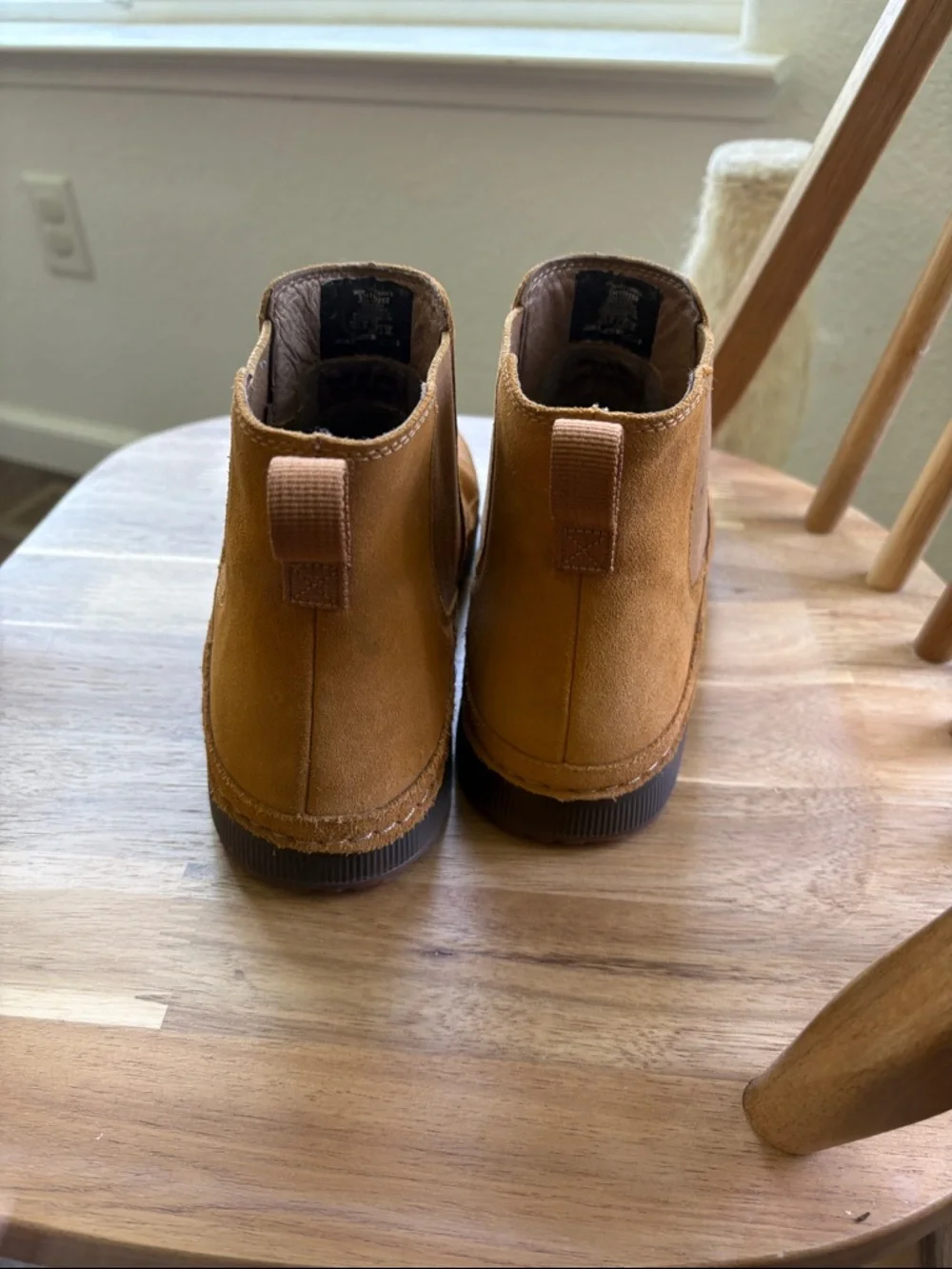 Women’s Tan Suede Chelsea Boots - Slip-On Comfort - Picture 4 of 10